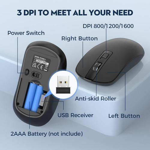 Combo Teclado & Mouse Inalámbrico Usb 2.4g Ergonómico