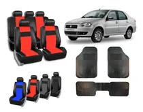 Comprar Fundas Cubre Asientos Cuerina Para Fiat Siena + Alfombra 3p