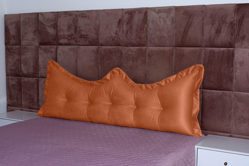 Almofada Encosto Coroa Queen 160 Cm Terracota Lisa