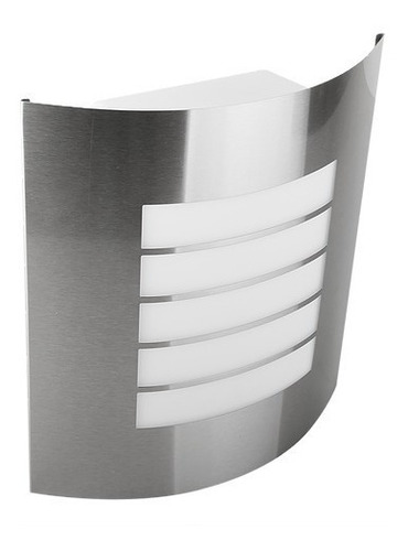 Paq 1 Luminaria Pared Acero Inox Exterior + 1 Foco 12w 3000k