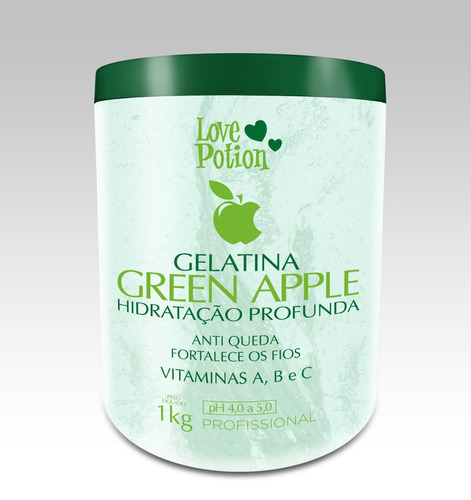 Gelatina Capilar Antiqueda Green Apple Love Potion 1 Kg