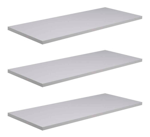 Kit 3 Prateleira 70x15 Livro Mdf Branco Grátis Suporte 70153