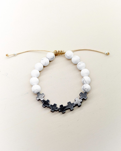 Imagen 3 de 4 de Set 3 Pulseras San Benitos Y Cruz Blanco - Caballero