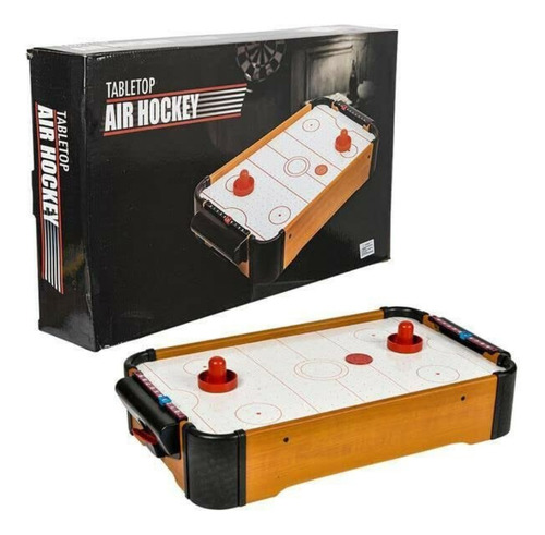 Tejo De Mesa Air Hockey Juego A Pila Con Aire Madera