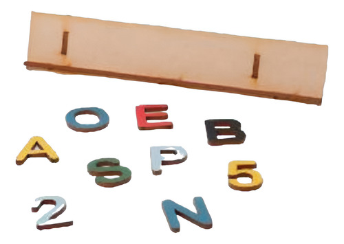 Letras Y Números 3cm Didáctico Madera En Colores Estimulació
