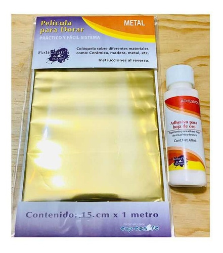 Imagen 1 de 1 de Película Para Dorar + Adhesivo Para Hoja De Oro
