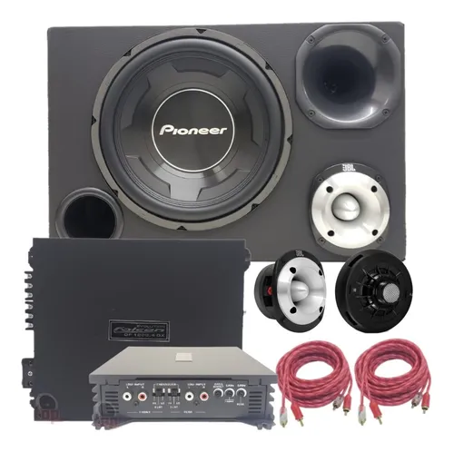 comprar Caixa Trio Completa Pioneer 12'' Modulo 1200w D200 St400 Jbl