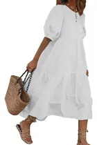 Comprar Vestido Playa Midi Kaftan Holgado Para Mujer Para Vacaciones