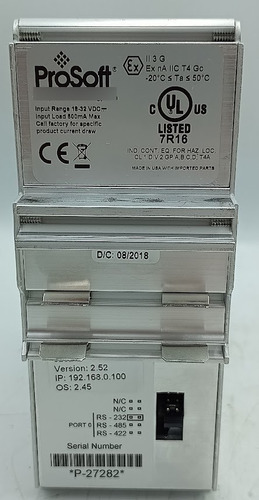 Módulo Modbus Prosoft 5202-dfnt-mcm4 18-32vdc