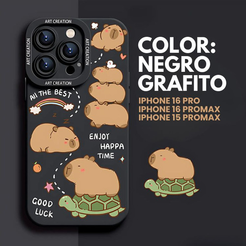 Carcasa Funda Silicona iPhone 16 Pro Capibara Antigolpes