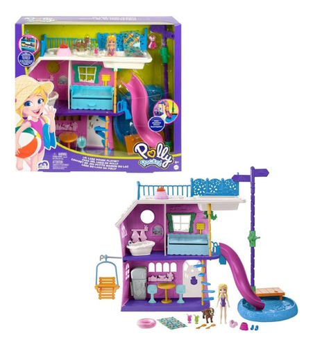 Boneca Polly Pocket Casa Do Lago Da Polly Com Acessórios