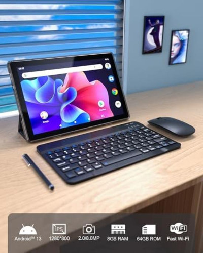 Tablet 2 Em 1, Tablet Android 13 De 10 Polegadas Com Teclad