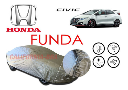 Cover Impermeable Broche Afelpada Honda Civic 2016-19 Type R