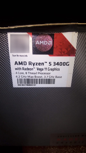 Procesador Gamer Amd Ryzen 5 3400g