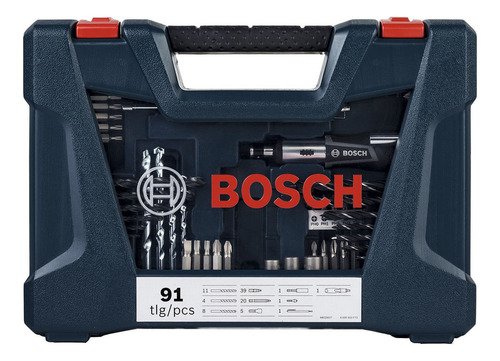 Jogo De Bits E Brocas Com 91 Peças V-line - Bosch