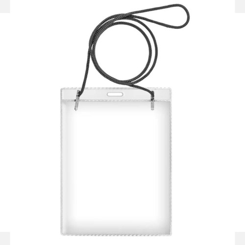 Crachá Com Cordão Transparente P Eventos 10,8x13 Cm 200 Un