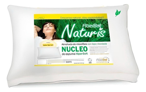 Almohada Naturis Núcleo Hipersoft Y Percal Fiberball 70x45