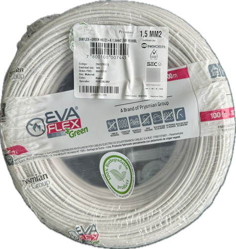 Cable Eva 1,5 Libre De Halogeno (rollo 100mts, 3 Colores)