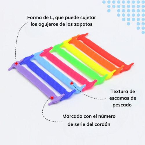 13 Pares Cordones Planos Elásticos De Para Zapatillas De 16 Piezas Agujetas De Silicona Sin Ataduras