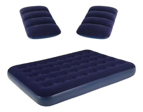 Combo Colchón Inflable 2 Plazas + 2 Almohadas Ideal