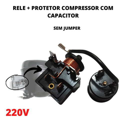 Imagem 2 de 7 de Relé E Protetor Para Compressor 1/3 Hp 220v - Embraco