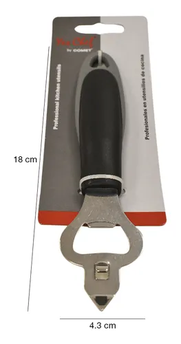 Destapador Botellas Comet Cocina Acero Inox Y Mango Plástico