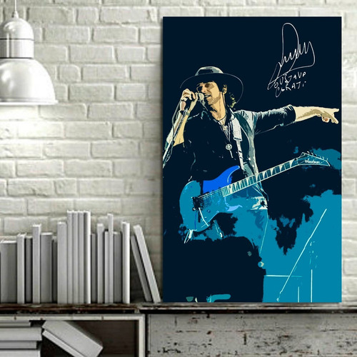 Cuadro Decorativo Música Gustavo Cerati Firma (80x50cm)