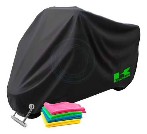 Cobertor Impermeable Moto Kawasaki Z400 + 4 Paños Microfibra