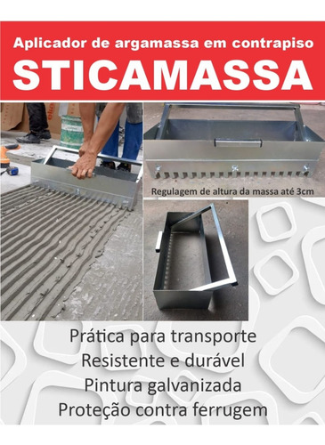 Aplicador Assentador De Argamassa Famoso Estica Massa 2 Unid