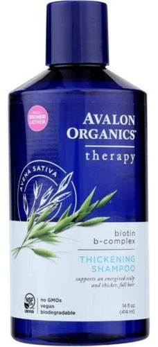 Shampoo Avalon Organics Complexo B Biotina Espessamento Fio