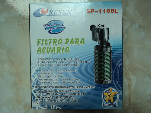 Filtro Interno Resun Sp-1100 P/acuarios De 100-150l Envio In