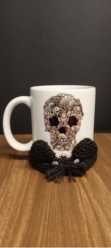 Imagen 10 de 10 de Taza De Cerámica Con Porta Taza De Crochet