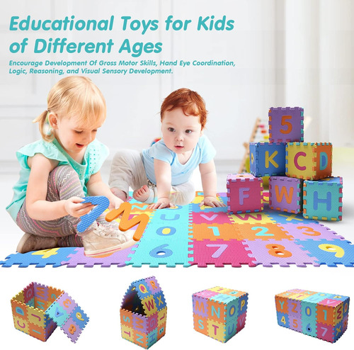 Abc Foam Puzzle Play Mat For Kids Biddler - (36pcs) Interloc