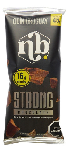 Barras De Proteína Strong Chocolate Natural Bars Caja X 12 Sabor Frutos Secos Y Chocolate