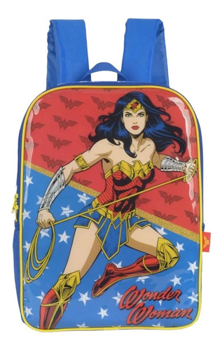 Mochila Juvenil Mulher Maravilha Costas Grande Wonder Woman