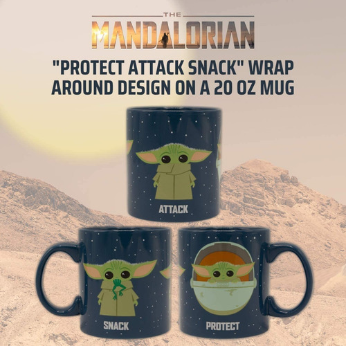 Taza Star Wars The Mandalorian Protect Attack Snack 20 Oz