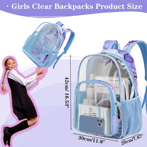 Mochila Transparente Para La Escuela, Resistente Tpu Transpa