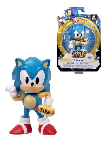 Sonic The Hedgehog Figura Clásica Sonic C/ Hot Dog Aprox 7cm