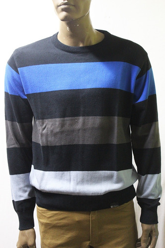 Sweater Hilo Hombre Raya Ancha Colores. Marca Jif System