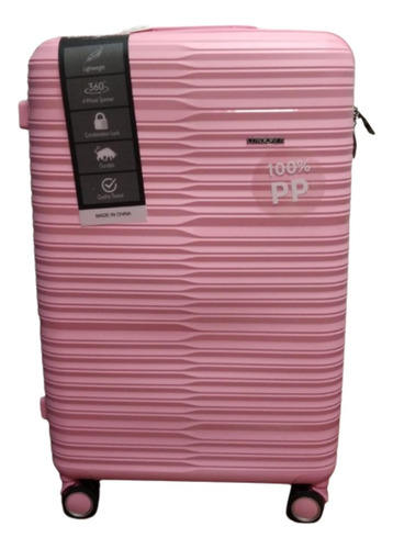 Valija Pequeña Polipropileno De 20 Viaje Resistente Mm-6806c Color Rosa Rayas