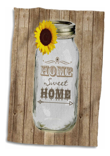 3d Rose Country Rustic Mason Jar Con Girasol Sweet Home...