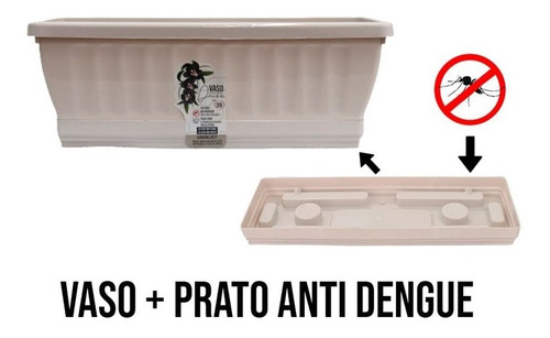 Imagem 3 de 3 de Kit 2 Vaso Anti Dengue Jardineira Floreira Prato Palha N35