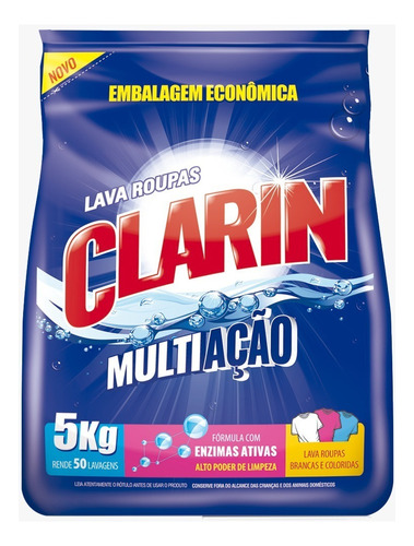 Clarin sabão em pó lavagem perfeita espuma bom promoção 5kg