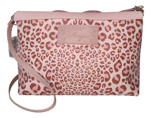 Kit Bolsa Infantil E Estojo Em Coração Onça Magicc Bolsas KI-217