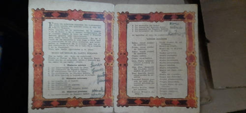 Antiguo Librillo Rezo Del Santo Rosario. (Usado)