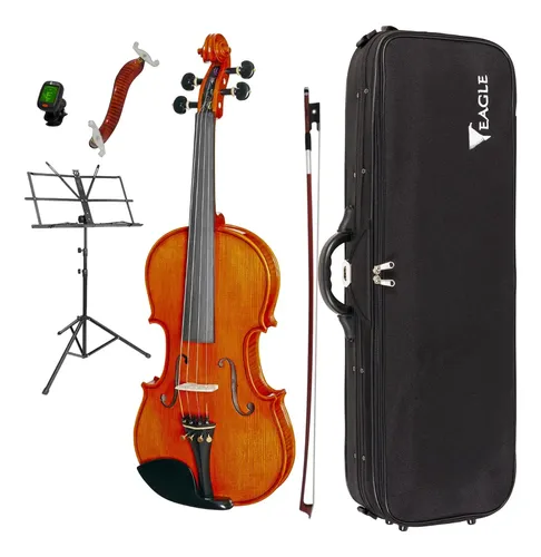 Kit Completo Violino Eagle Vk 844 4/4 Envelhecido Concerto | Frete grátis