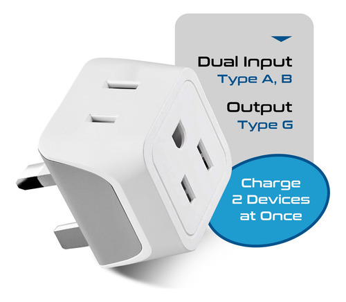 Adaptador De Enchufe De Viaje Ceptics Uk Tipo G Us To Uk, Pa