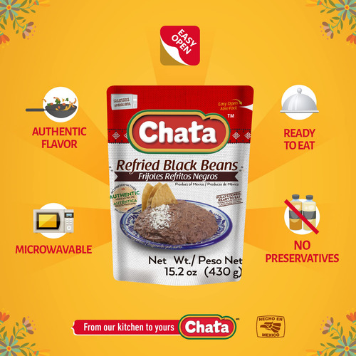 Chata Frijoles Negros Refritos Listos Para Comer 430 G