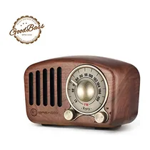 Comprar Altavoz Retro Bluetooth Radio Fm Madera Nogal Clasico Grave
