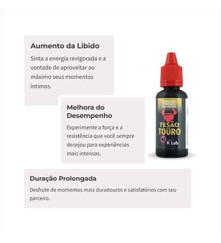 Estimulante Energético Afrodisíaco Sexual Homem Mulher Tesão De Touro 20ml K-lab